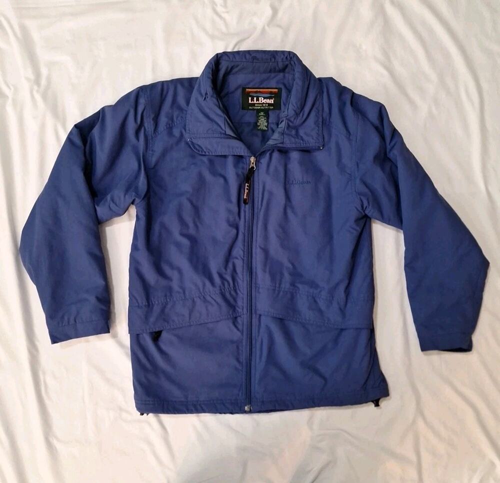 LL Bean Outdoor Outfitter Thinsulate Men's Full Zip Blue Jacket Size Small TH94